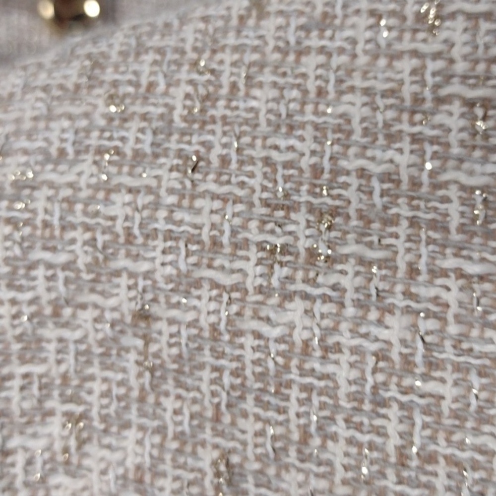 Zara Cream And Gold Textured Women's Blazer - Picture 15 of 16